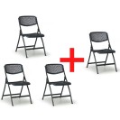 Krzesło składane CLICK 3+1 GRATIS, czarne