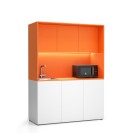 Kuchyňka NIKA se dřezem a baterií 1481 x 600 x 2000 mm, oranžová, levé