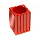 Kunststoff-Werkzeugkasten mit zylindrischem Schaft D40, 5x5 Modul, 1 Hohlraum, rot