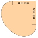 Levý přísed CLASSIC B, 1200 x 1200 x 742 mm, divoká hruška