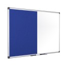 Magnetyczna tablica do pisania i tekstylna tablica ogłoszeń, biało-niebieska, 900 x 600 mm