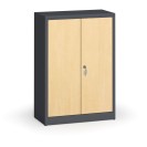 Metallschrank, Aktenschrank mit lamin. Türen, 1150 x 800 x 400 mm, RAL 7016/Birke