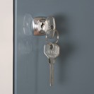 Metallspind, 3-teilig, blaue Tür, Zylinderschloss