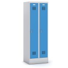 Metallspind, blaue Tür, Zylinderschloss