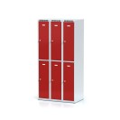 Metallspind mit Aufbewahrungsboxen, 6 Boxen, rote Tür, Drehriegelschloss