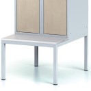 Metallspind mit Sitzbank, 2-türig, laminierte Tür Birke, Drehriegelschloss