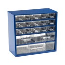 Metalowa szafka z szufladami, 18 szuflad, niebieski