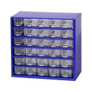 Metalowe szafki z szufladami, 30 szuflad, niebieski