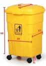 Mobiler plastik Mülleimer 70 l, für mülltrennung, gelb