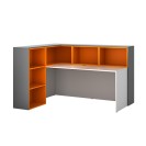Möbelset L02 SEGMENT, links, graphit/orange/weiß