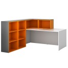 Möbelset L03 SEGMENT, links, graphit/orange/weiß