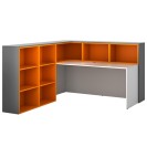 Möbelset L04 SEGMENT, links, graphit/orange/weiß