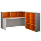 Möbelset L04 SEGMENT, rechts, graphit/orange/weiß