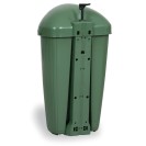 Mülleimer auf Pfosten DINOVA für draußen, 50 l, dunkelgrün