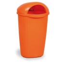 Mülleimer auf Pfosten DINOVA für draußen, 50 l, orange