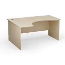 Narożny stół biurowy PRIMO Classic, zaokrąglony 1600 x 1200 mm, lewy, brzoza