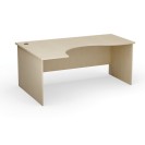 Narożny stół biurowy PRIMO Classic, zaokrąglony 1800 x 1200 mm, lewy, brzoza