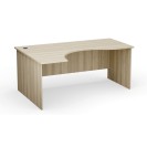 Narożny stół biurowy PRIMO Classic, zaokrąglony 1800 x 1200 mm, lewy, dąb naturalny