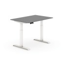 Nastaviteľný stôl elektrický, grafit, 1200 x 800 mm, biela podnož, 2 motory
