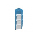 Nástenný plastový zásobník na prospekty - 1 x 3 A4, modrý