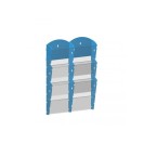 Nástenný plastový zásobník na prospekty - 2x3 A4, modrý