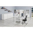 Niedriger Büroschrank mit Tür PRIMO WHITE, 1087 x 400 x 420 mm, weiß