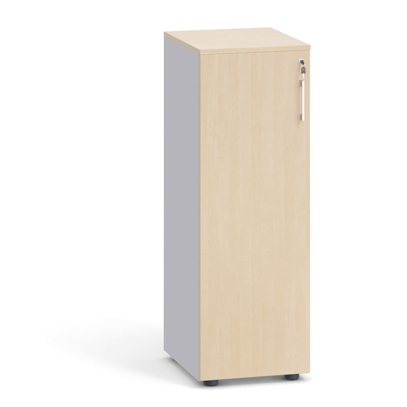 Nizká kancelárska skriňa PRIMO, 1087 x 400 x 420 mm, sivá / breza