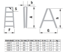 Obojstranné hliníkové schodíky ALVE PREMIUM, 2x5 stupňov, výška 1,07 m