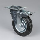 Obrotowe koło transportowe z hamulcem, 160 mm, czarna guma