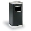 Odpadkový koš s popelníkem, 650 x 310 x 260 mm, černá / nerez