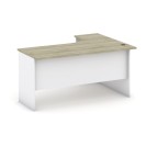 Písací stôl ergonomický MIRELLI A+, ľavý, biela/dub sonoma