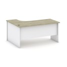 Písací stôl ergonomický MIRELLI A+, pravý, biela/dub sonoma