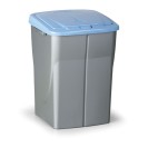 Plastik Mülleimer mit Deckel, 45 l, 370 x 365 x 515 mm, Deckel: blau