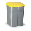 Plastik Mülleimer mit Deckel, 45 l, 370 x 365 x 515 mm, Deckel: gelb