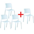 Plastikowe krzesło do jadalni NELA 3+1 GRATIS, zielony