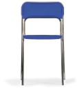 Plastikowe krzeslo kuchenne ASKA, niebieski - chromowane nogi