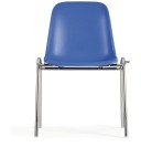 Plastikowe krzeslo kuchenne ELENA, niebieski - chromowane nogi