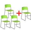 Plastikowe krzesło SQUARE 3+1 GRATIS, zielony