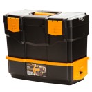 Plastikowe walizki na narzędzia z dodatkowym pojemnikiem 420x220x340 mm