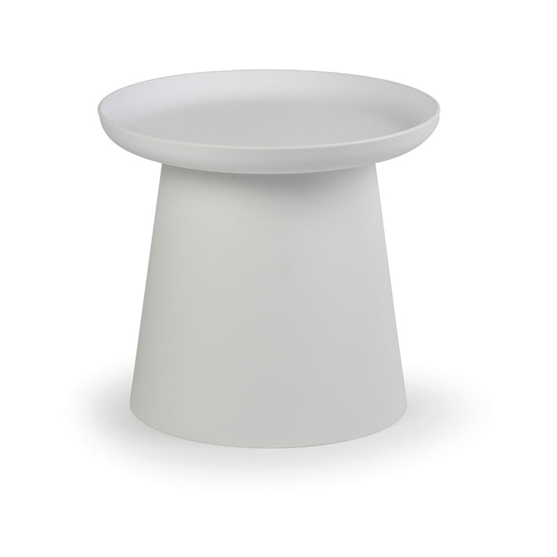 Plastikowy stolik kawowy FUNGO średnica 500 mm, biały