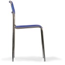 Plastová jedálenská stolička ASKA, modrá - chrómované nohy