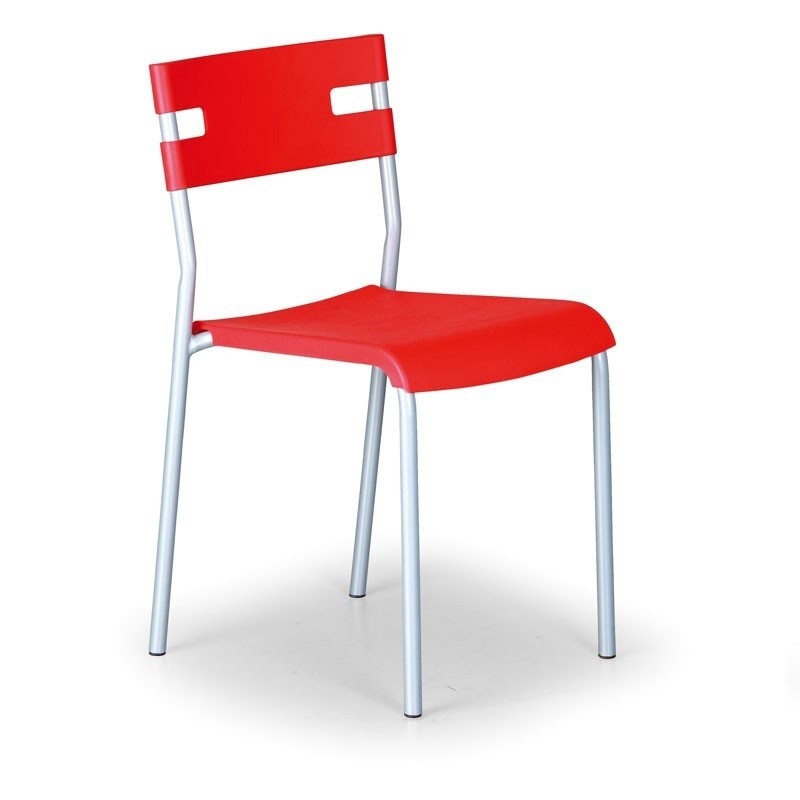 Plastová jídelní židle LINDY, červená
