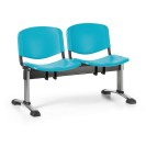 Plastová lavica do čakární ISO, 2-sedadlo, zelená, chróm nohy