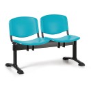 Plastová lavica do čakární ISO, 2-sedadlo, zelená, čierne nohy