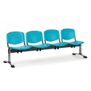 Plastová lavica do čakární ISO, 4-sedadlo, zelená, chróm nohy