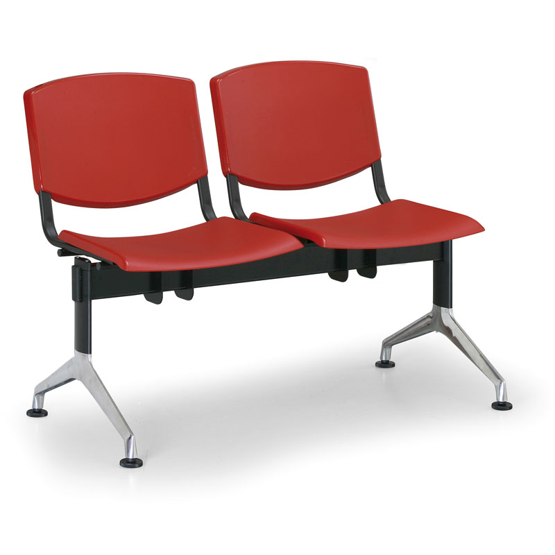 Plastová lavica do čakární SMILE, 2-sedadlo, červená