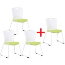 Plastová stolička DOT 3+1 ZADARMO, zelená