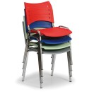 Plastová stolička SMART, chrómované nohy, modrá