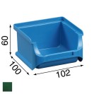Plastové boxy na drobný materiál - 102 x 100 x 60 mm, zelené