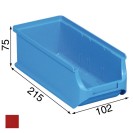 Plastové boxy na drobný materiál - 102 x 215 x 75 mm, červené